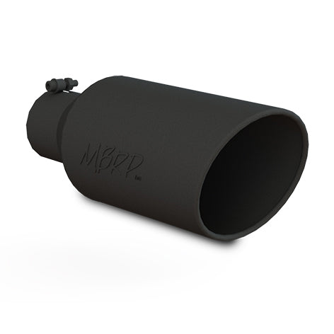 MBRP T5126BLK Exhaust Tip 7 Inch O.D. Rolled End 4 Inch Inlet 18 Inch Length Black Coated MBRP - Truck Part Superstore