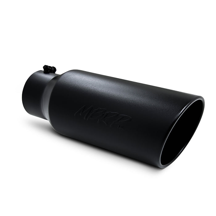 MBRP T5127BLK Exhaust Tip 7 Inch O.D. Rolled End 5 Inch Inlet 18 Inch Length Black Finish MBRP - Truck Part Superstore