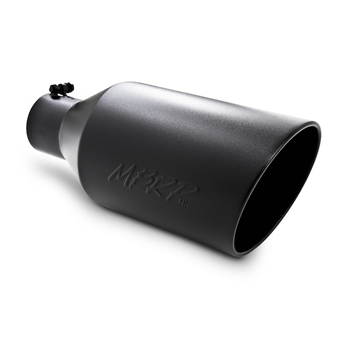 MBRP T5128BLK Exhaust Tip 8 Inch O.D. Rolled End 4 Inch Inlet 18 Inch Length Black Finish MBRP - Truck Part Superstore