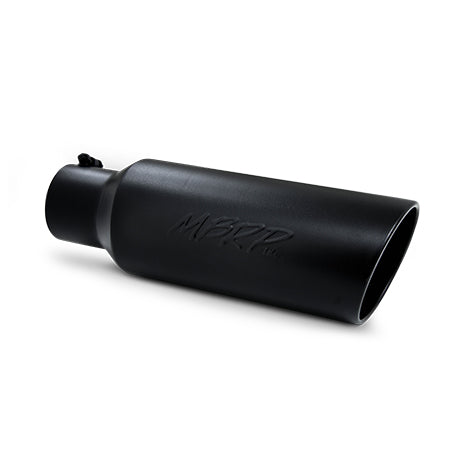 MBRP T5130BLK Exhaust Tip 6 Inch O.D. Rolled End 4 Inch Inlet 18 Inch Length Black Finish MBRP - Truck Part Superstore