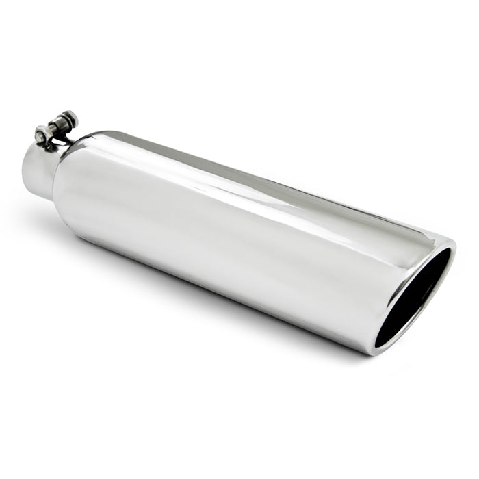 MBRP Exhaust T5144 4in. OD; 2.25in. inlet; 16in. in length; Angled Cut Rolled End; No weld - Truck Part Superstore