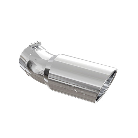 MBRP Exhaust T5154 Tip; 6in OD; 5in Inlet; 15.5in Length; 30° Bend; T304 Stainless Steel. - Truck Part Superstore