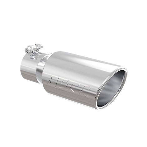 MBRP Exhaust T5155 Tip; 4in OD; 3in Inlet; 10in Length; Rolled End; T304 - Truck Part Superstore