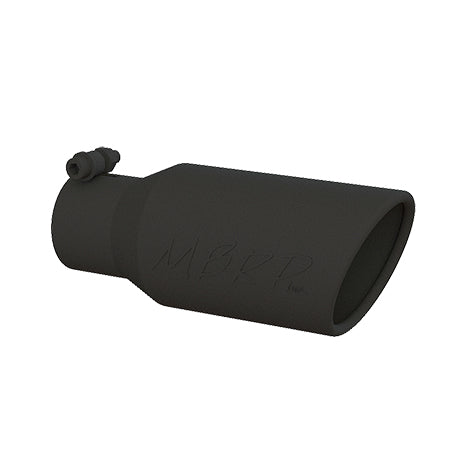 MBRP T5157BLK Exhaust Tip 4 Inch O.D. Angled Rolled End 2 3/4 Inch Inlet 10 Inch Length Black Coated MBRP - Truck Part Superstore