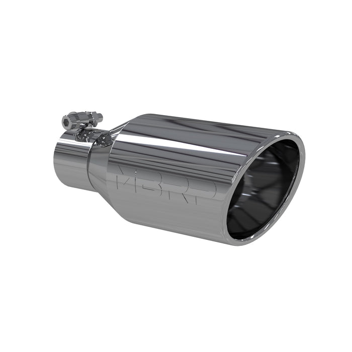 MBRP T5160 Exhaust Tip 4 1/2 Inch O.D. Single Wall Angle Rolled End 2.5 Inch Inlet 11 Inch Length T304 Stainless Steel MBRP - Truck Part Superstore