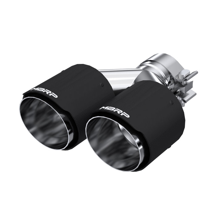 MBRP Exhaust T5177CF 2.5" Inlet; 4.0" OD Dual Out; Carbon Fiber Exhaust Tip. - Truck Part Superstore