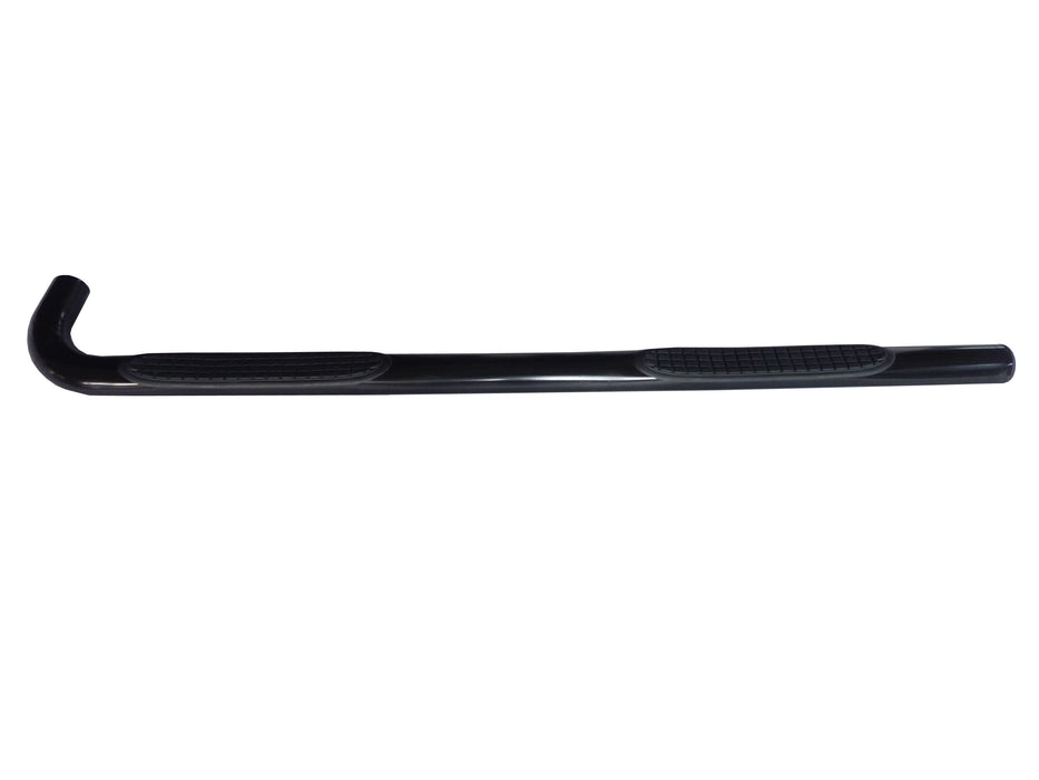 TrailFX 1130360013 3 Inch Round Bent Pwdr Ctd Black Steel Plastic End Caps Rocker Panel Mount - Truck Part Superstore