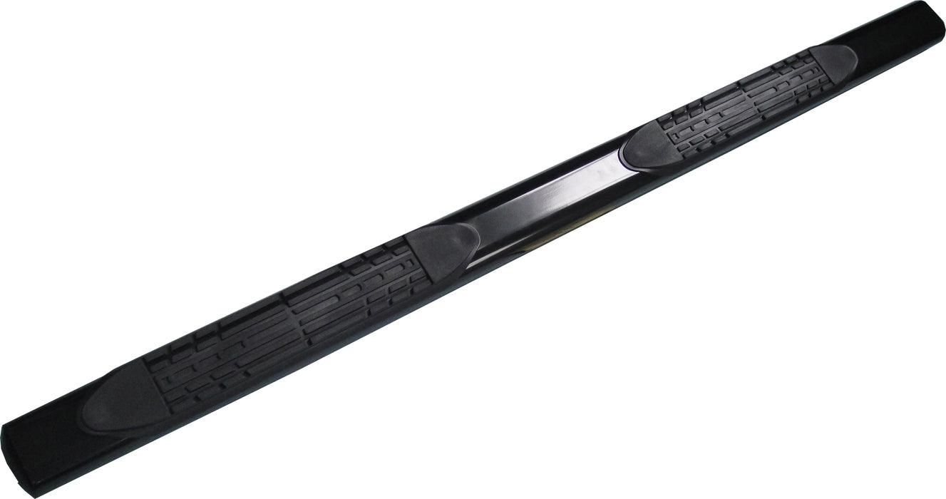TrailFX 2930346993 4 Inch Oval Straight Powder Coated Black Mild Steel Rocker Panel Mount - Truck Part Superstore