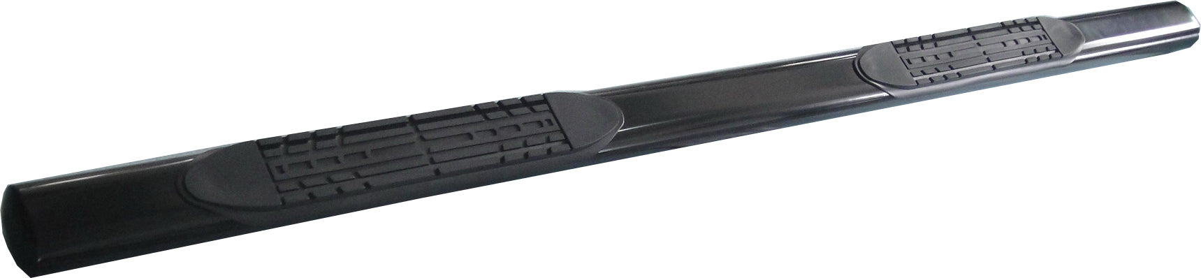 TrailFX 2940411043 4 Inch Oval Straight Powder Coated Black Mild Steel Rocker Panel Mount - Truck Part Superstore