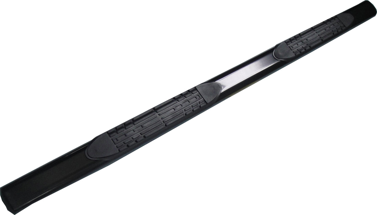 TrailFX 2950522053 4 Inch Oval Straight Powder Coated Black Mild Steel Rocker Panel Mount - Truck Part Superstore