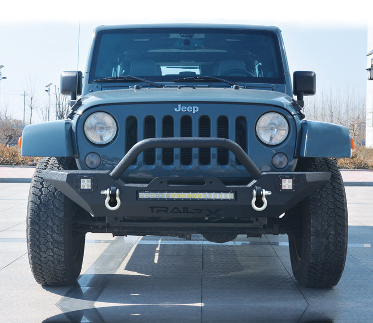 TrailFX J031T 1 Pc Direct-Fit W/Bull Bar W/WIn Mount W/D-Ring Mounts Textured Black Steel - Truck Part Superstore