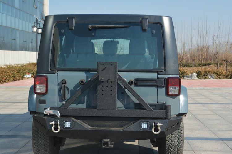 TrailFX J032T 1 Pc Direct-Fit Class III Hitch Tube W/D-Ring Mounts Black Steel W/Tire Carr - Truck Part Superstore
