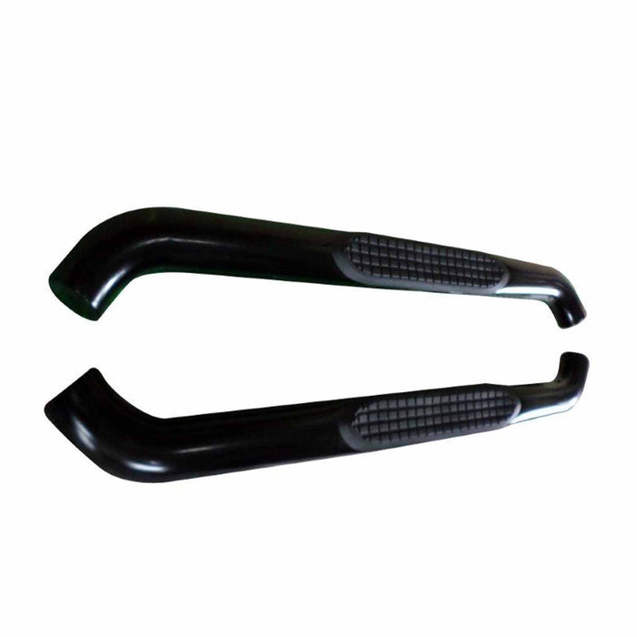 TrailFX A0057B With Step Pads 3 In Round Bent Powder Coated Black Steel Without End Caps Frame - Truck Part Superstore