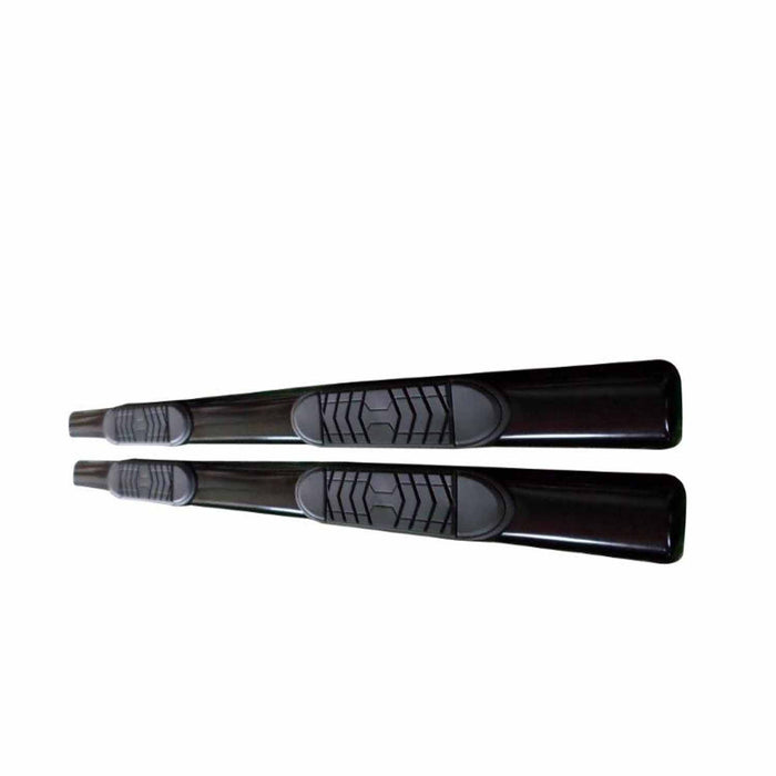 TrailFX A7082B With Step Pads 5 In Oval Straight Powder Coated Black Steel With Welded End Caps - Truck Part Superstore