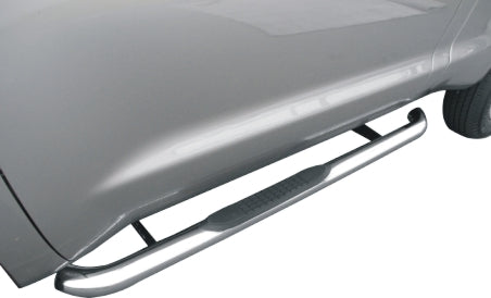 TrailFX 1150530071 3 Inch Round Bent Pol Stainless Steel With Plastic End Caps Rocker Panel Mount - Truck Part Superstore