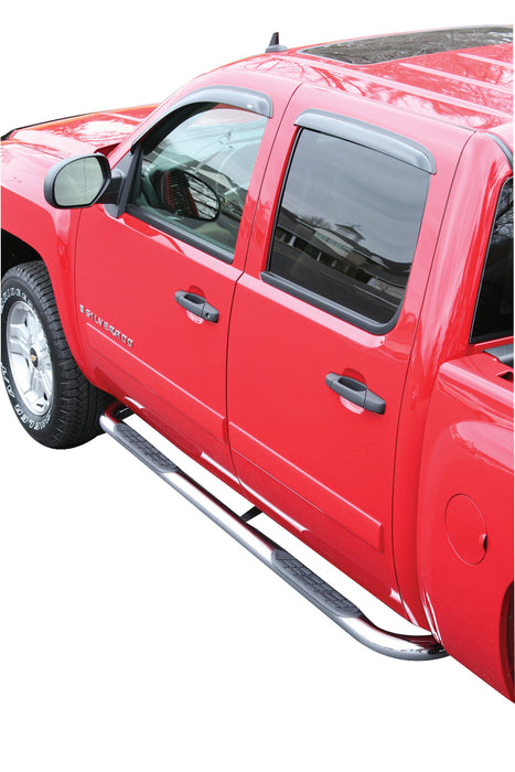 TrailFX A0402SS 3 Inch Round Bent Pol Stainless Steel With Plastic End Caps Body/Frame Mount - Truck Part Superstore