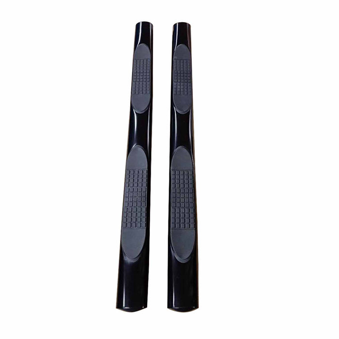 TrailFX A1543B With Step Pads 4 In Oval Straight Powder Coated Black Mild Steel With Welded End - Truck Part Superstore