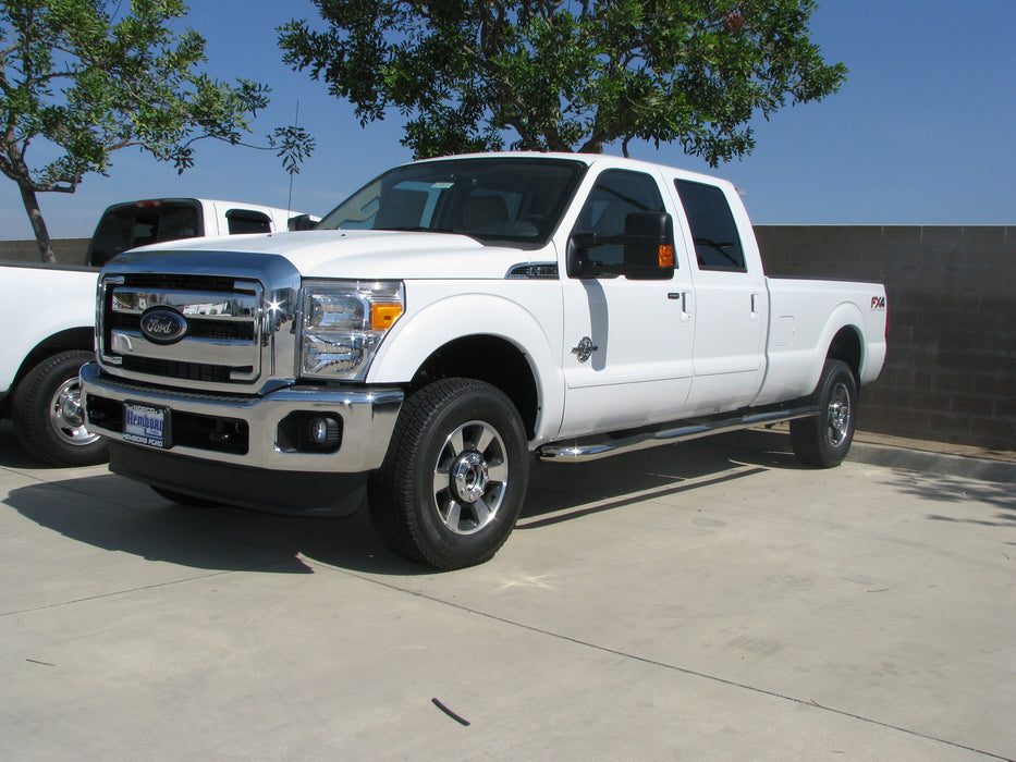 TrailFX A3002S W/Step Pads W/Bed Step 3 In Round Bent Pol Stainless Steel Rocker Panel Mount - Truck Part Superstore