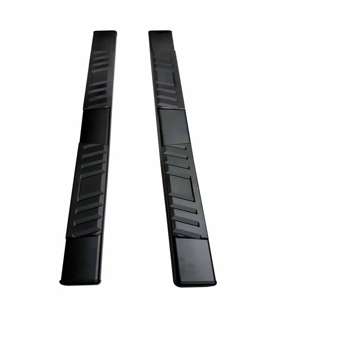 TrailFX A4016B With Step Pads 4 In Trapezoidal Straight Powder Coated Titanium Black Steel With - Truck Part Superstore
