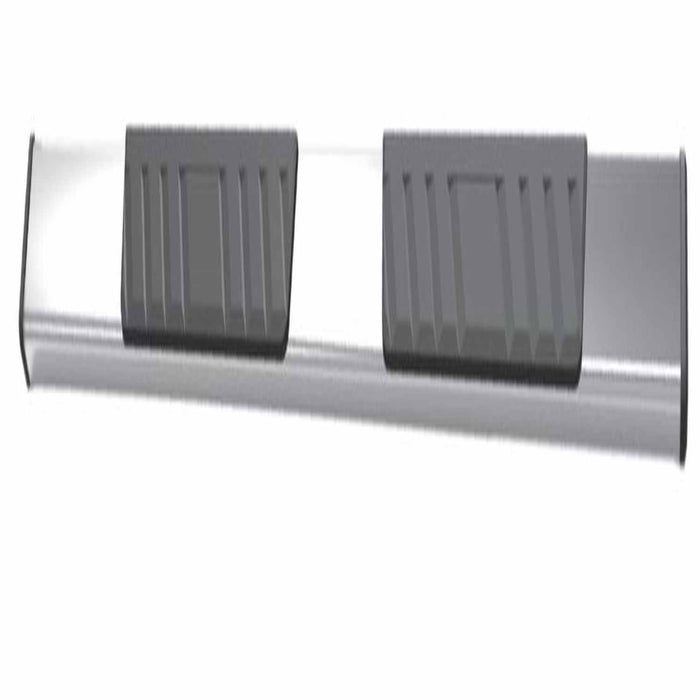 TrailFX A4016S With Step Pads 4 In Trapezoidal Straight Pol Stainless Steel With Plastic End Ca - Truck Part Superstore