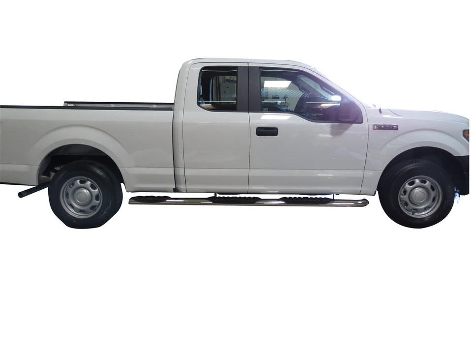 TrailFX A7050S W/Step Pads W/Bed Step 5 In Oval Straight Pol Stainless Steel Rocker Panel Mount - Truck Part Superstore
