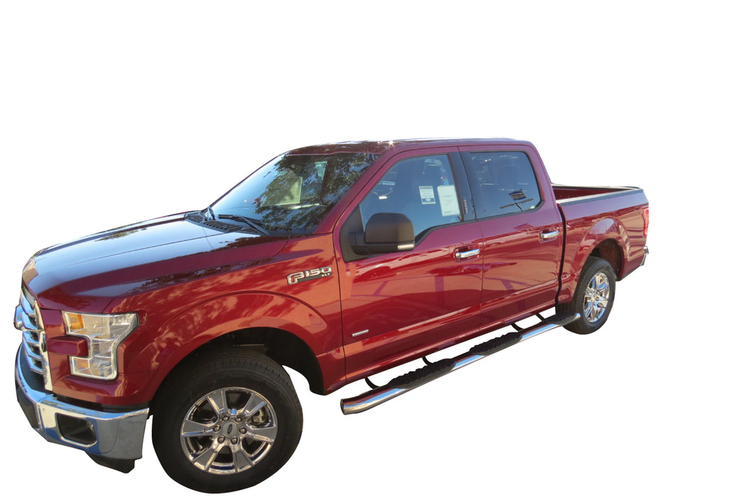 TrailFX A7051S W/Step Pads W/Bed Step 5 In Oval Straight Pol Stainless Steel Rocker Panel Mount - Truck Part Superstore