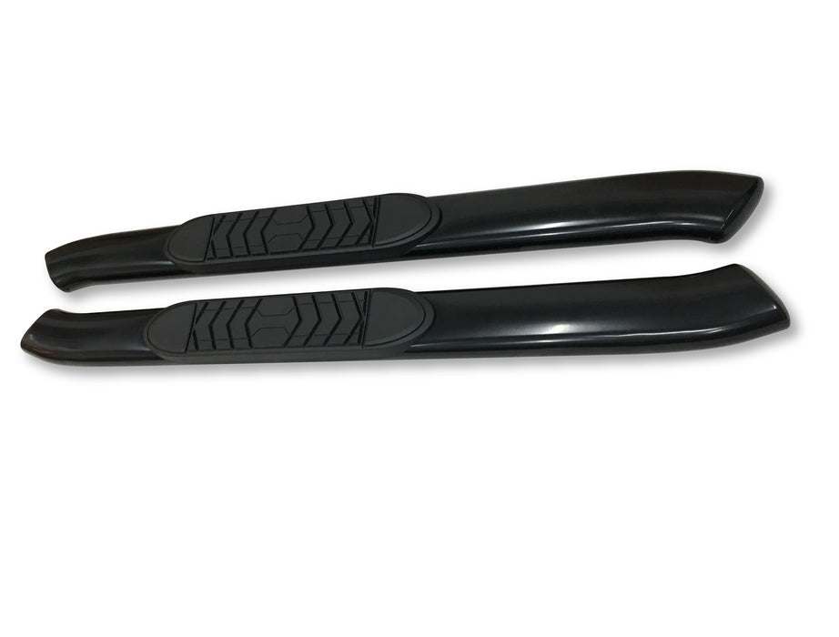 TrailFX A7072B 5 Inch Oval Bent Powder Coated Black Steel Rocker Panel Mount - Truck Part Superstore