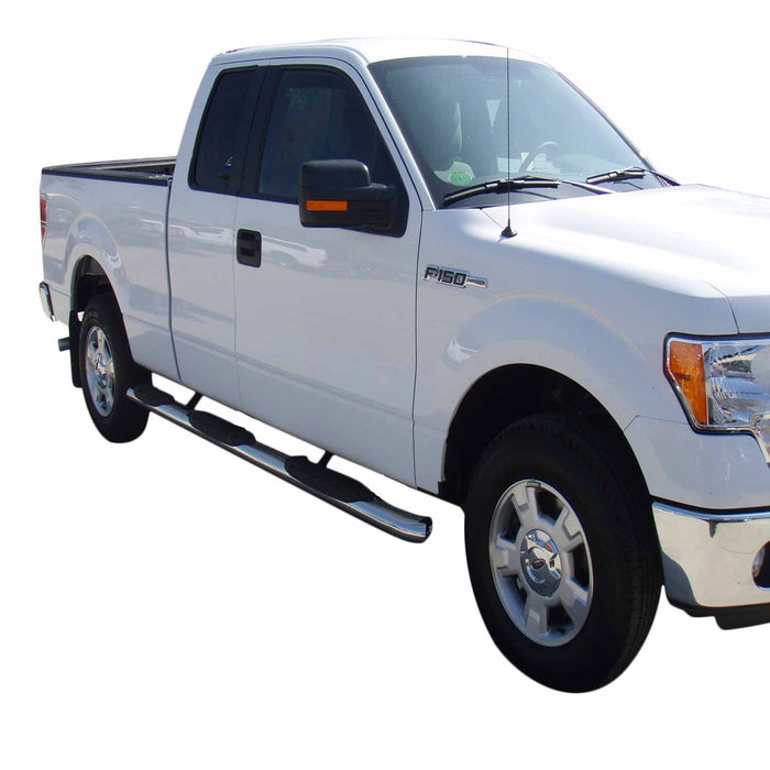 TrailFX A7083S With Step Pads With Bed Step 5 In Oval Bent Pol Stainless Steel With Welded End - Truck Part Superstore