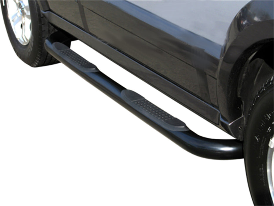 TrailFX A8006TI 4 Inch Round Bent Titanium Black Steel Rocker Panel Mount - Truck Part Superstore