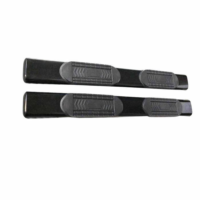 TrailFX A8251B With Step Pads 6 In Oval Bent Powder Coated Black Steel With Welded End Caps Roc - Truck Part Superstore