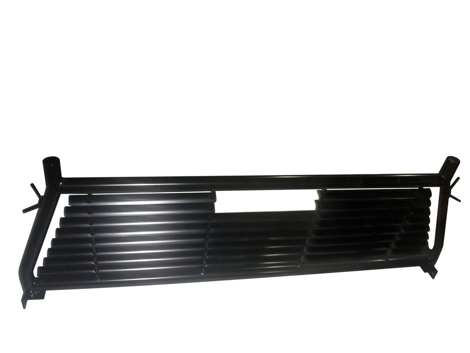 TrailFX H0004B Round Tube Louver Without Rear Cab Window Cut Out Powder Coated Black Steel - Truck Part Superstore