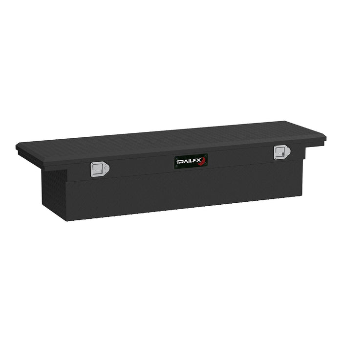 TrailFX 120703 Crsovr- LP Angled Sgl Lid Dia Tread Matte Black 16 Gauge Alum 69x19.25x13.5 - Truck Part Superstore