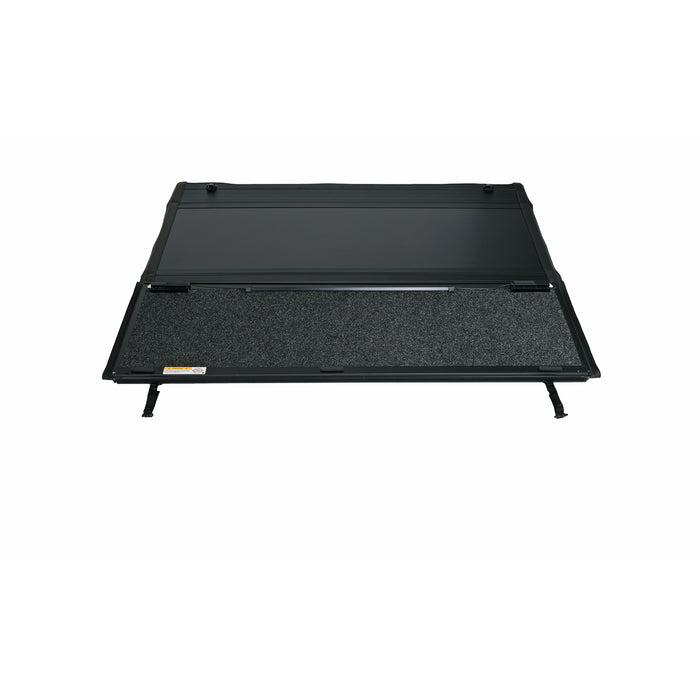 TrailFX TFX1711 Hard Tri Fold; Non-Lockable; Black; Aluminum; With Carpeted Under Panels - Truck Part Superstore
