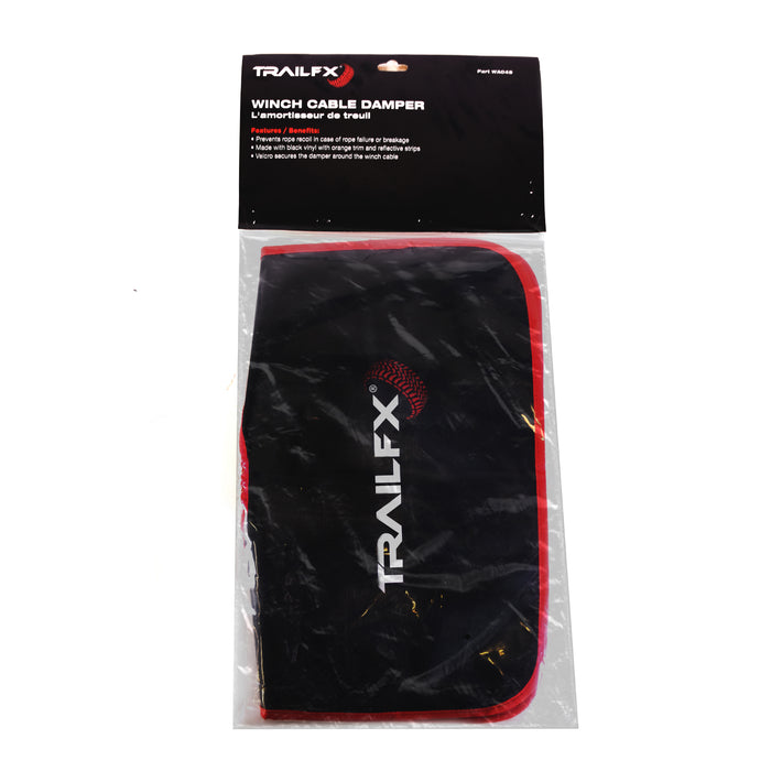 TrailFX WA045 Drape Over Cable To Absorb Cable Whip; Black/ Orange Reflective - Truck Part Superstore