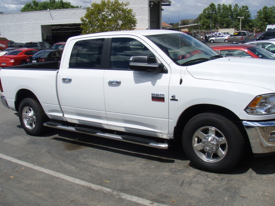 TrailFX A7058S W/Step Pads W/Bed Step 5 In Oval Straight Pol Stainless Steel Rocker Panel Mount - Truck Part Superstore