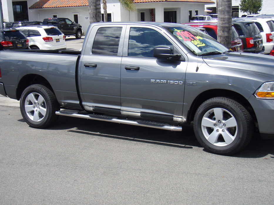 TrailFX A7059S W/Step Pads W/Bed Step 5 In Oval Straight Pol Stainless Steel Rocker Panel Mount - Truck Part Superstore