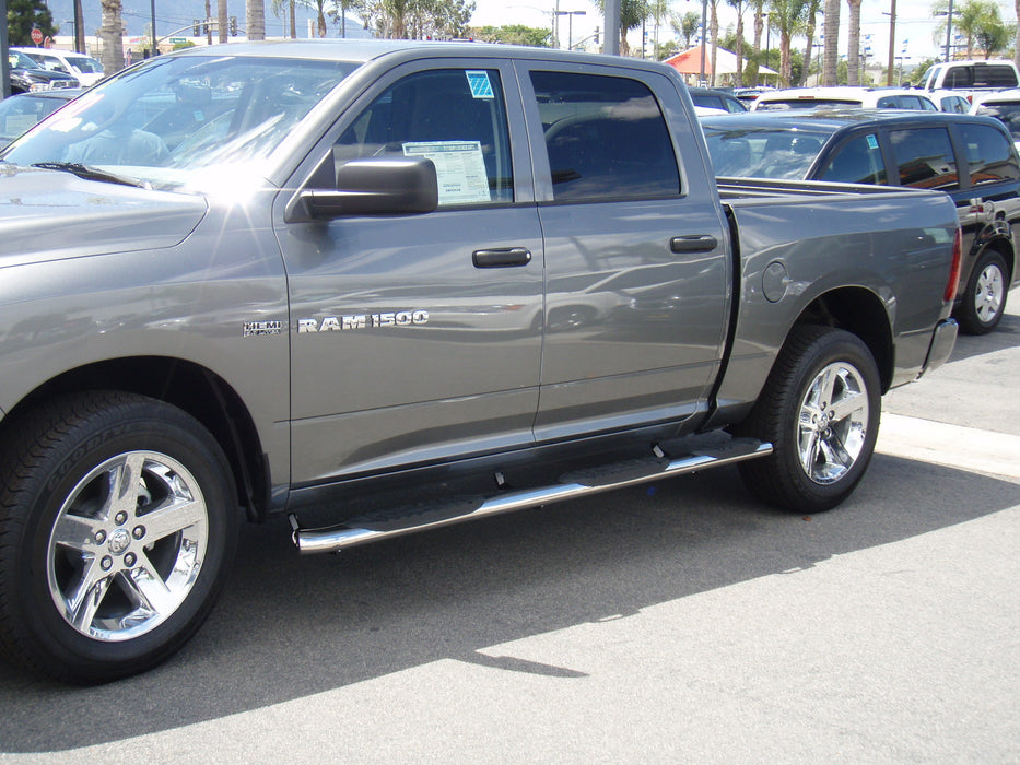 TrailFX A7060S W/Step Pads W/Bed Step 5 In Oval Straight Pol Stainless Steel Rocker Panel Mount - Truck Part Superstore