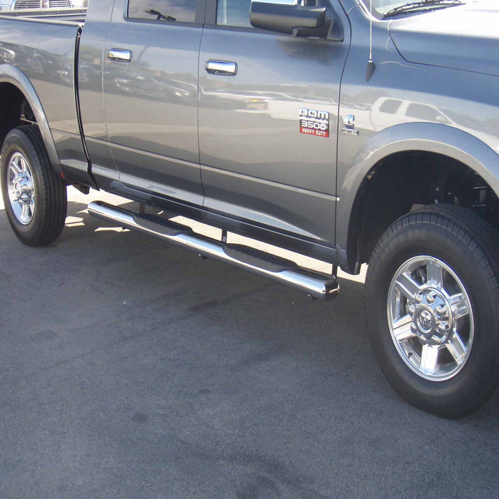 TrailFX A8249S With Step Pads 6 In Oval Straight Pol Stainless Steel With Welded End Caps Rocke - Truck Part Superstore