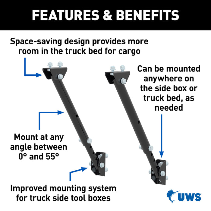 UWS TBSM-MK2 UWS TBSM-MK2 Space-Saving Adjustable Universal Legs for Truck Side Boxes - Truck Part Superstore