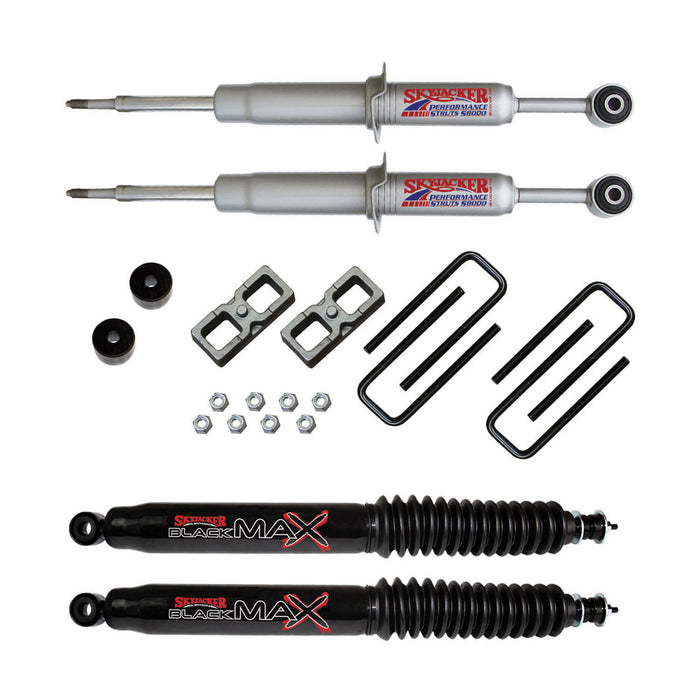 Skyjacker TC530STBB Suspension Lift Kit w/Shock 3 Inch Lift 05-15 Toyota Tacoma Incl. Front Struts Front Diff. Drop Kit Rear Lift Blocks U-Bolts Rear Black Max Shocks Skyjacker - Truck Part Superstore