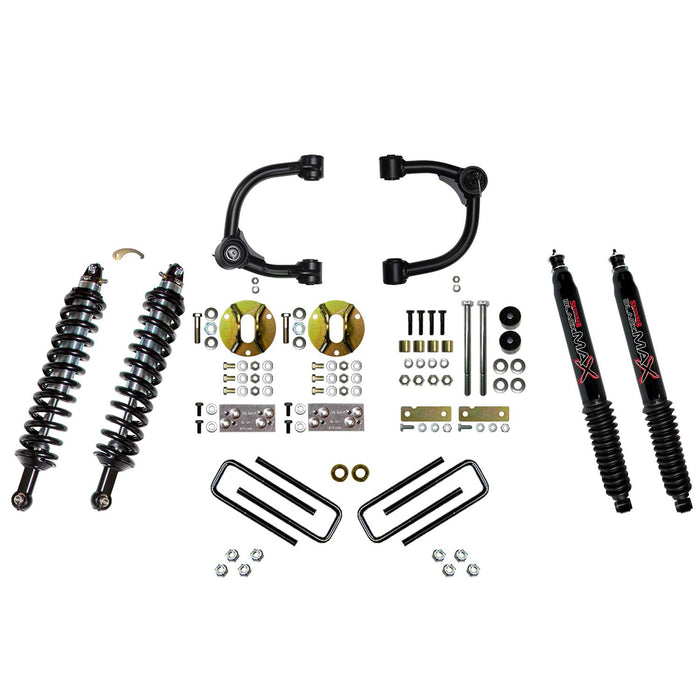 Skyjacker TC536UBKS 3 Inch Front Coilover Suspension Lift System with Front Upper Control Arms Rear Leaf Springs and Rear Black MAX Shocks 16-22 Toyota Tacoma Skyjacker - Truck Part Superstore