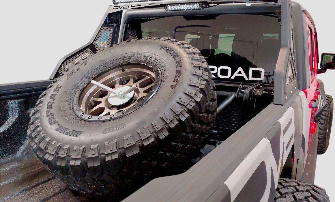 DV8 Offroad TCGL-01 Gladiator In Bed Adjustable Tire Carrier For 20-Pres Jeep Gladiator DV8 Offroad - Truck Part Superstore