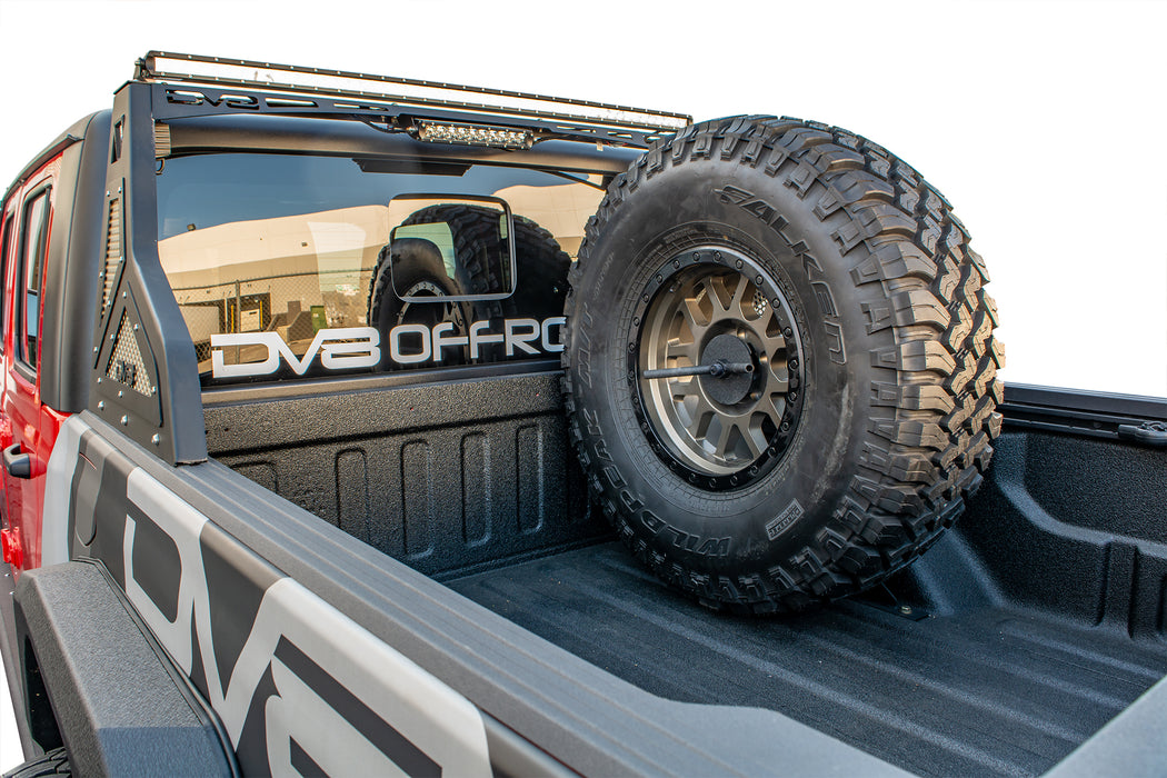 DV8 Offroad TCGL-02 Jeep Gladiator Tire Carrier Universal Stand Up In Bed For 19+ Gladiator DV8 - Truck Part Superstore