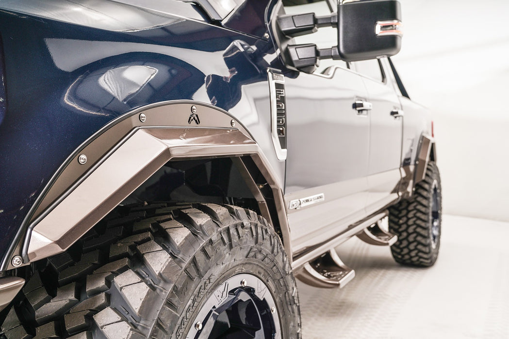 Fab Fours TF4110-1 Open Fender Flare; Open 2 Stage Black Powder Coated; - Truck Part Superstore