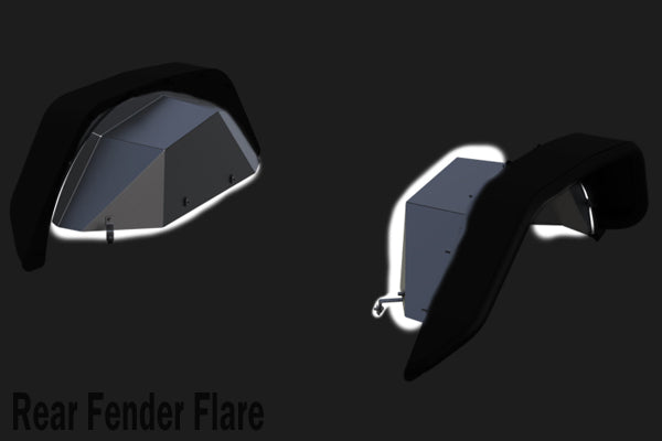 Black Horse Off Road TFFJL4 Full Set Inner Fender Flares Liners - Front & Rear - Truck Part Superstore
