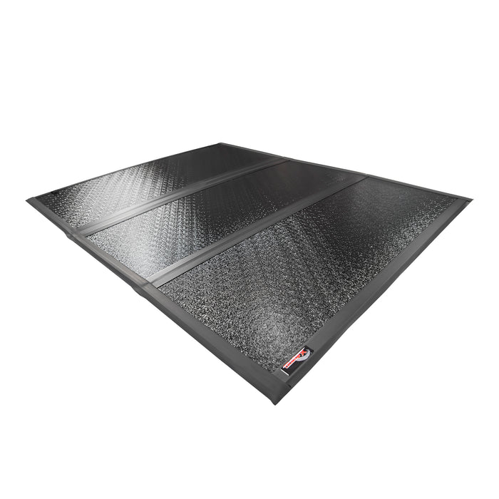TrailFX TFX1010 Soft Tri-Fold Non-Lock Black Vinyl W/Alum Rails Clamp Req W/Cargo Manage System - Truck Part Superstore