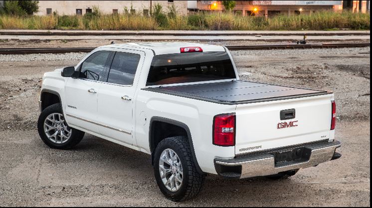 TrailFX TFX2701 Hard Tri Fold Non-Lockable Black Aluminum With Carpeted Under Panels - Truck Part Superstore