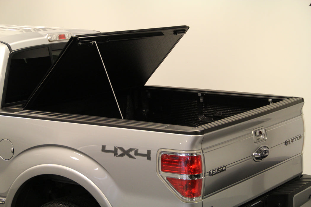 TrailFX TFX5404 Hard Bi-Fold Non-Locking Black Vinyl Over Hard Board With Aluminum Rails - Truck Part Superstore
