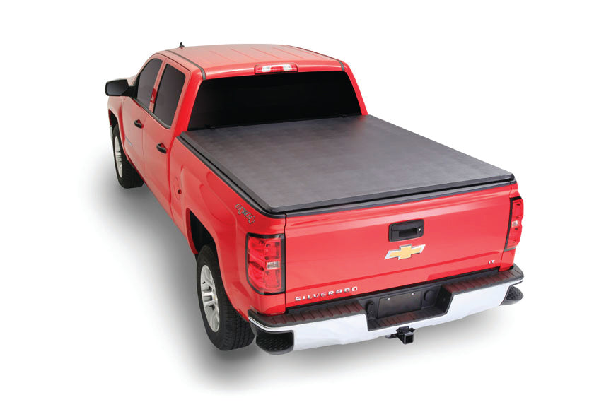 TrailFX TFX5502 Hard Tri-Fold Lock W/Tailgate Lock Black Vinyl Over Hard Board W/Alum Rails - Truck Part Superstore