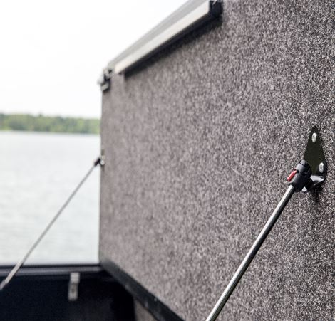 TrailFX TFX5704 Hard Tri Fold Non-Lockable Black Aluminum With Carpeted Under Panels - Truck Part Superstore